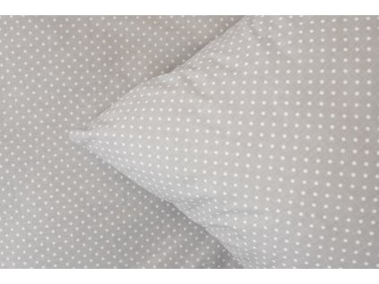 Bavlněné povlečení ŠEDÝ PUNTÍK (Název 140x200 (1 ks), 70x90 cm (1 ks), Barva Šedá)