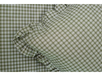 Bavlněné povlečení ZELENÁ KOSTIČKA poz S KANÝREM na polštáři (Název 140x200 (1 ks), 70x90 cm s kanýrem (1 ks), Barva Zelená)