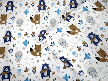 Dětské bavlněné povlečení do postýlky BLUE (Název 90x135, 40x60 cm, Barva Modrá)