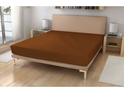 Napínací prostěradlo JERSEY s LYCROU hnědá č. 45 (Název 90x200 cm na výšku 15-20 cm (dodací lhůta 5 až 7 dní), Barva Hnědá)
