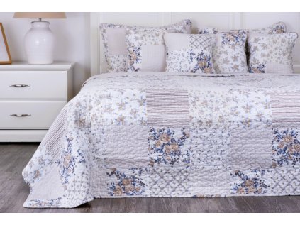 Oboustranný prošívaný přehoz DELUXE patchwork ALLURE (Název Přehoz DELUXE 140x200 cm, Barva Modrá)