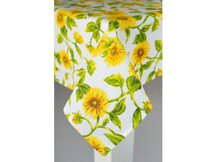 UBRUS bavlněné plátno SLUNEČNICE (Název 40x40 cm (ubrousek), Barva Zelená)
