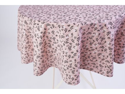 Ubrus bavlněný kulatý HERBARIUM růžové (Název Kulatý ubrus / průměr ubrusu Ø 100 cm, Barva Růžová)