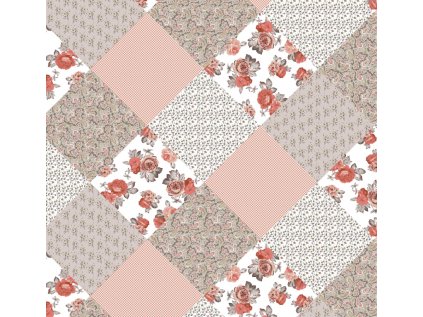 Ubrus bavlněný PATCHWORK ORANŽOVÝ (Název 40x40 cm (ubrousek), Barva Oranžová)