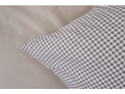 Bavlněné povlečení PEPITO KOSTIČKA / UNI BÉŽOVÁ