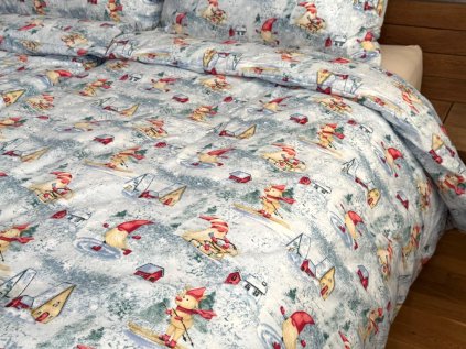 Vánoční přehoz, tenká deka SKŘÍTCI A DOMEČKY