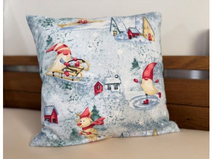 Vánoční polštář SKŘÍTCI A DOMEČKY