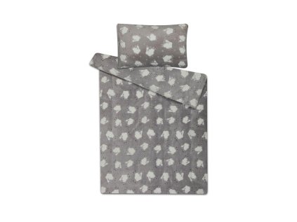 Detske povleceni mikroflanel OVECKY SVETLE SEDE 40x60 cm 135x90 cm 635569c7e4e3c