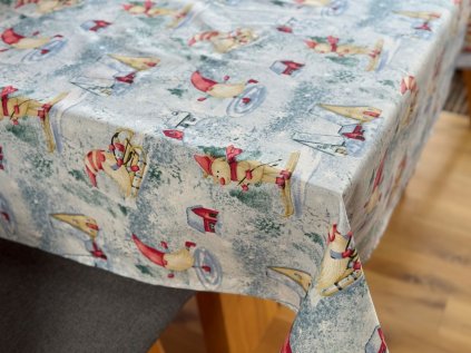 Bavlněný ubrus SKŘÍTCI A DOMEČKY