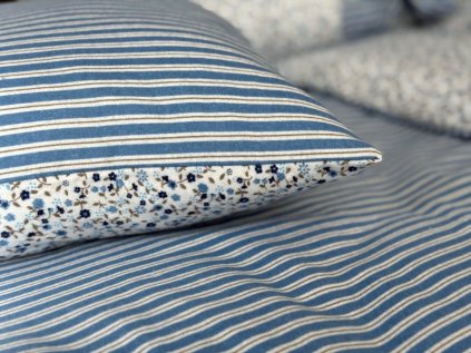 Polštář flanelový POMNĚNKA / modrý proužek