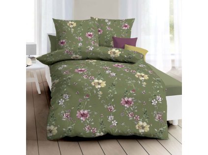 flanelove povleceni flavia khaki 140x200 70x90