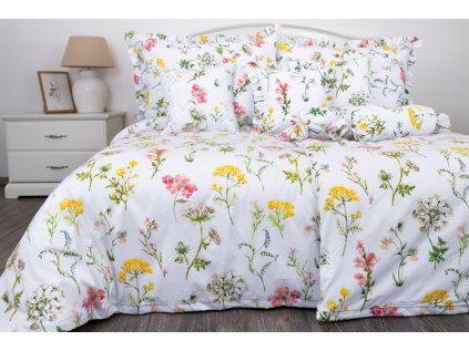 Bavlněné povlečení JULIA s kanýry na polštářích (Název 140x200 (1 ks), 70x90 cm s kanýrem (1 ks), Barva Červená)