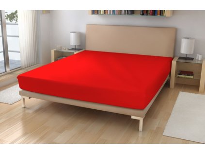 Napínací jersey prostěradlo červené 26 (Název 90x200 na výšku 15-18 cm (dodací lhůta 5 až 10 dní), Barva Červená)