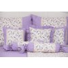 Krepové povlečení PROVENCE / FIALOVÝ PROUŽEK S KRAJKOU (Název 140x200 cm (1 ks), 70x90 cm s krajkou (1 ks) , Barva Béžová)