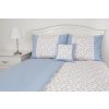 Krepové povlečení VIVIANE s modrým proužkem S KRAJKOU (Název 140x200 cm (1 ks), 70x90 cm s krajkou (1 ks) , Barva Modrá)