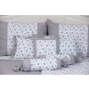 Bavlněné povlečení BOUQUET / šedý proužek S KRAJKOU (Název 140x200 cm (1 ks), 70x90 cm s krajkou (1 ks) , Barva Bílá)