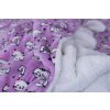 Dětská deka s beránkem fialová KOČIČKY 100x150 cm (Název Dětská deka s beránkem 100x150 cm, Barva Fialová)