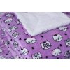Dětská deka s beránkem fialová KOČIČKY 100x150 cm (Název Dětská deka s beránkem 100x150 cm, Barva Fialová)