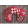 Polštářek PODKOVA ČERVENÝ PATCHWORK (Název PODKOVA - cestovní polštářek, Barva Červená)