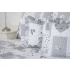 Bavlněné povlečení PATCHWORK DOVE s kanýrem na polštáři (Název 140x200 (1 ks), 70x90 cm s kanýrem (1 ks), Barva Šedá)