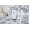 Krepové povlečení PATCHWORK DOVE s kanýrem na polštáři (Název 140x200 cm (1 ks), 70x90 cm s kanýrem (1 ks) , Barva Šedá)