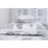 Krepové povlečení PATCHWORK DOVE s kanýrem na polštáři (Název 140x200 cm (1 ks), 70x90 cm s kanýrem (1 ks) , Barva Šedá)