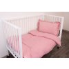 Mušelínové povlečení do dětské postýlky STARORŮŽOVÉ S KANÝREM (Název Souprava 90x135, 40x60 cm S KANÝREM , Barva Růžová)