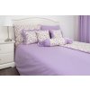 Flanelové povlečení PROVENCE / fialový proužek (Název 140x200, 70x90 cm, Barva Bílá)