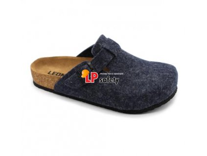 LEON 4761 Pánske zdravotné korkové teplé papuče Modré