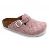 LEON 4260 Dámske zdravotné korkové teplé papuče Ružové