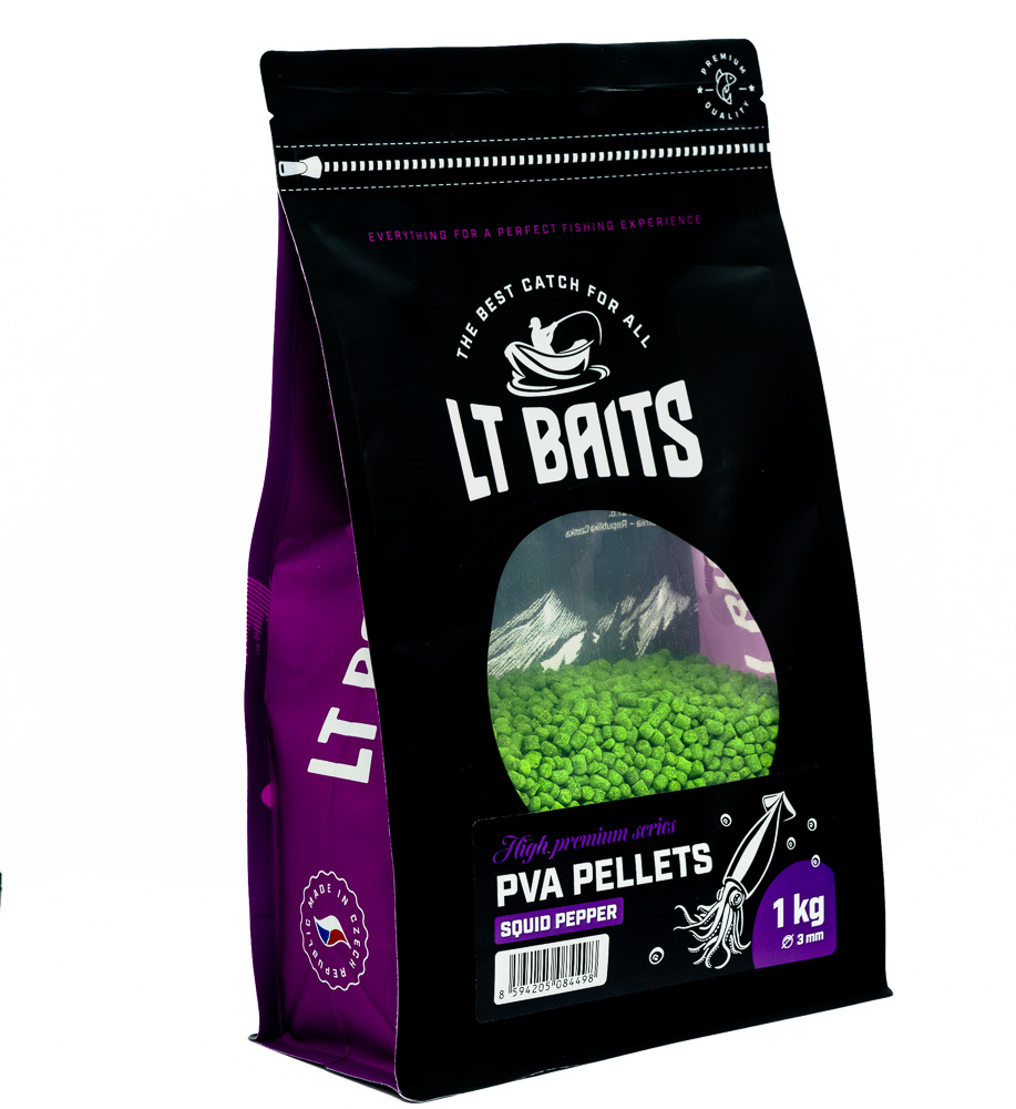 PVA Pelety LT Baits Squid Pepper 1kg 3mm