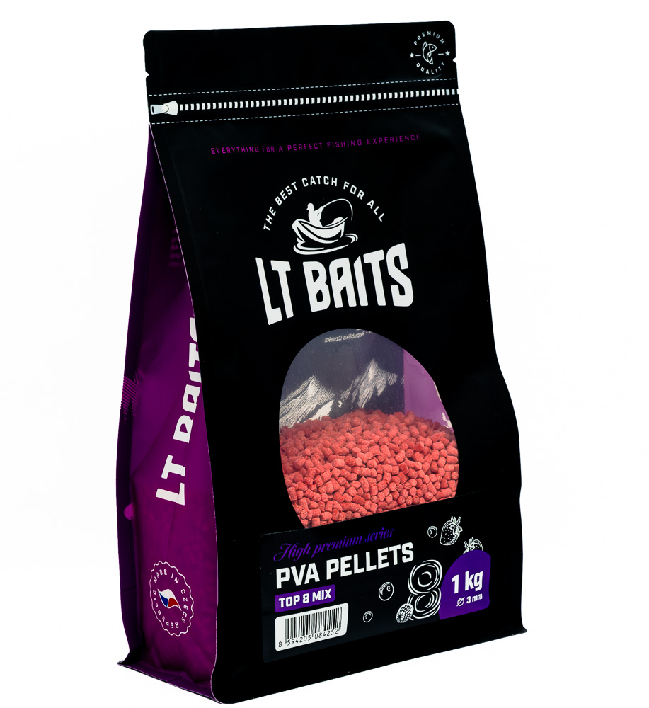 PVA Pelety LT Baits Top 8 Mix 1kg 3mm