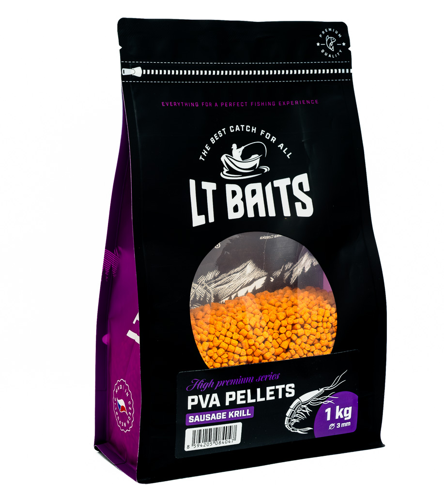 PVA Pelety LT Baits SSK Sausage Krill 1kg 3mm