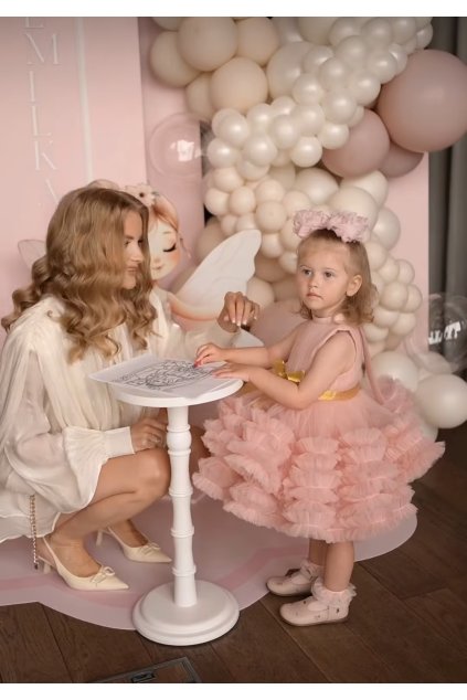 Dievčenské spoločenské šaty CLOUDY ružové