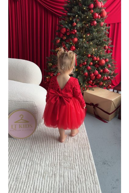 Dievčenské spoločenské červené šaty ZOLINA