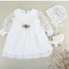 Sukienka do chrztu Margaret 2 ecru z koronka (2)