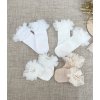 Biele ponožky s tylovým volánom pre deti