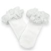 Biele ponožky s tylovým volánom pre deti