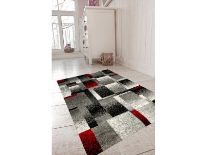 Koberec Rumba 7779A sivá, červená (Rozmer 160x220)
