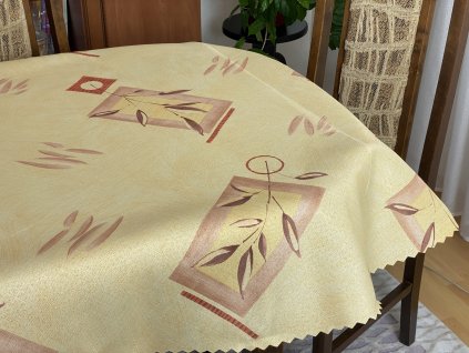 Teflonový obrus konárik hnedý kruh