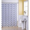 Kúpelňový záves PVC vzorovaný modrý (Rozmer 180x200)
