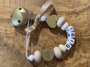 lubaby klip na dudlík se jménem srdíčko zlaté