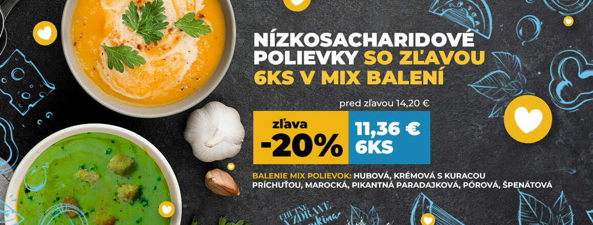 Akcia na lowcarb nízkosacharidové polievky