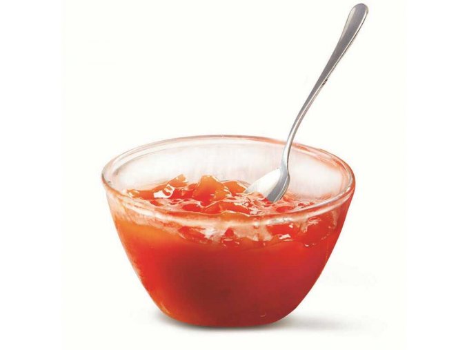 Jahodový džem v pohári