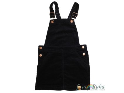 H&M fekete, bársony kantáros ruha - 122