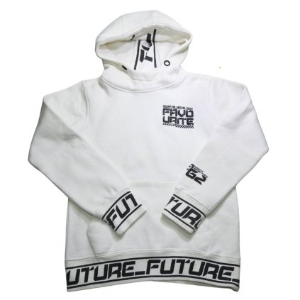 chapter young feher kapucnis pulover