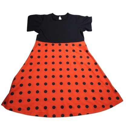 piros fekete pottyos ruha