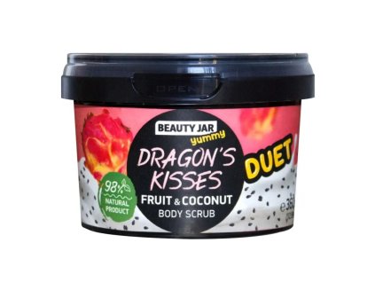 BEAUTY JAR Dragon’s Kisses 360 g ~ Veganský tělový peeling s vůní dračího ovoce