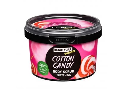 BEAUTY JAR Cotton Candy 360 g ~ Veganský tělový peeling se sladkou vůní – sladká cukrová vata