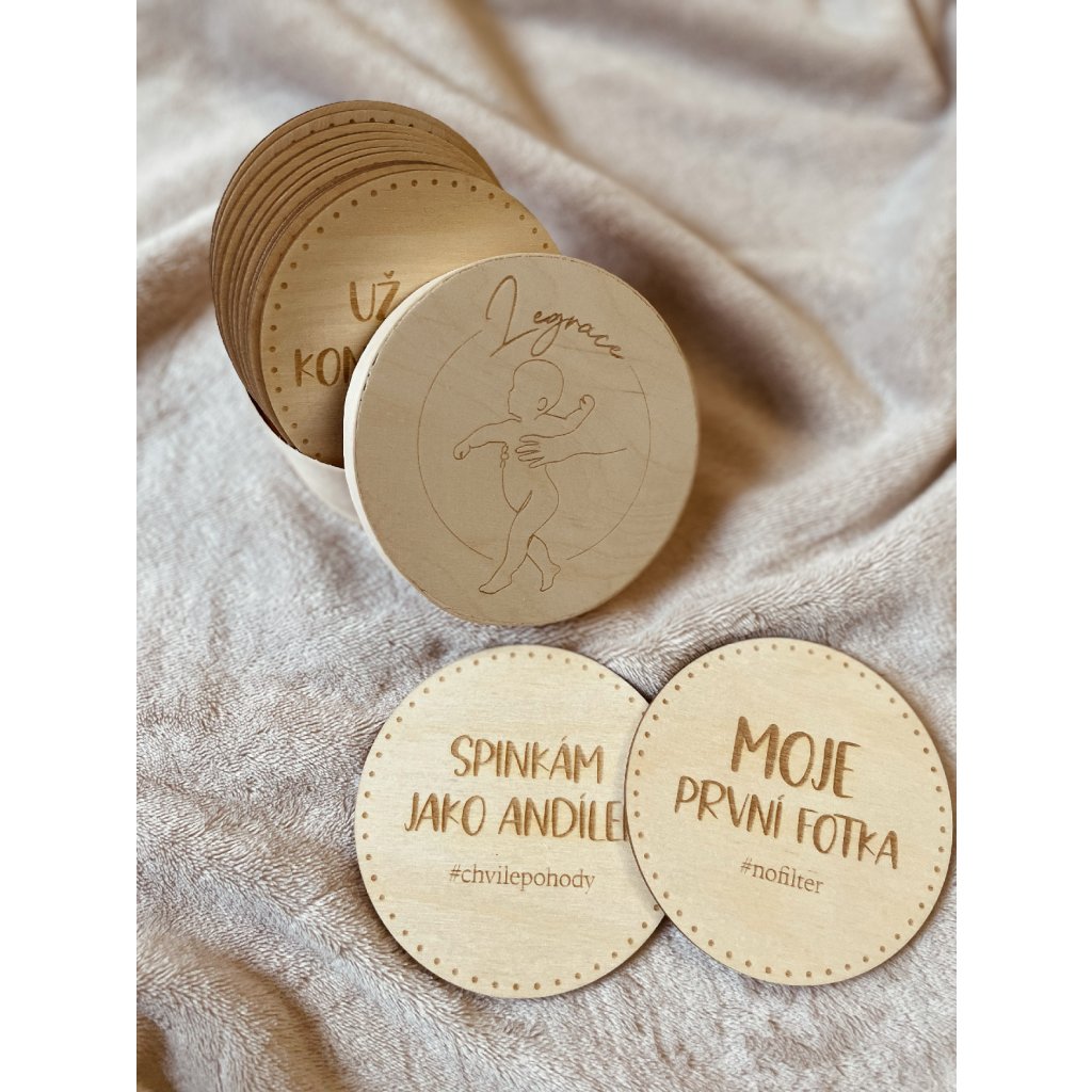 FK Dřevěná sada milníkových karet - Legrace